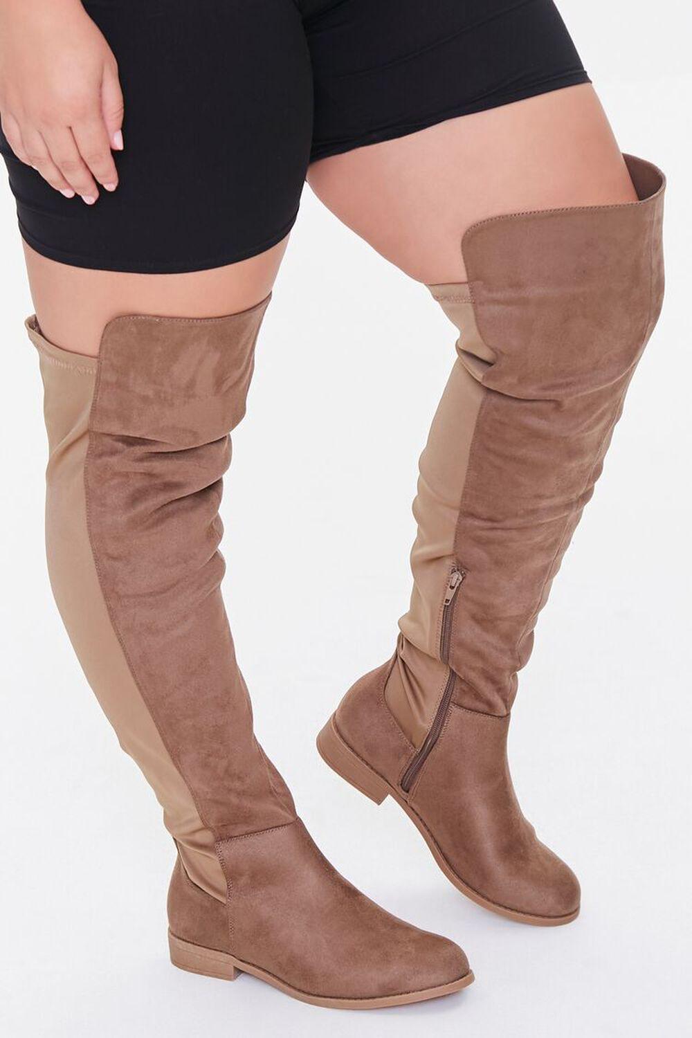 Thigh-High Faux Suede Boots (Wide) | Forever 21 product image