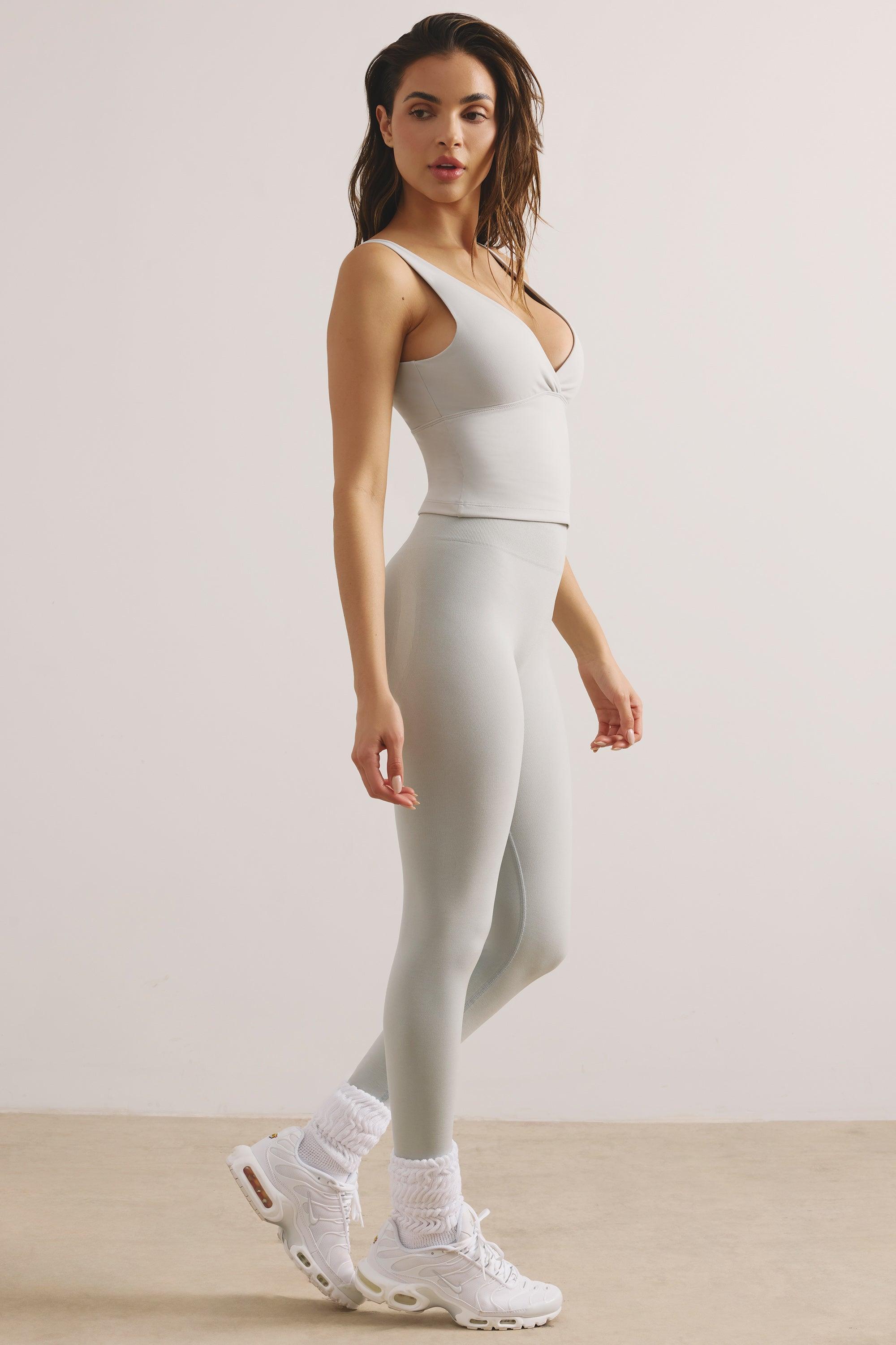 Soft Active V-Neck Tank Top in Light Grey Product Image