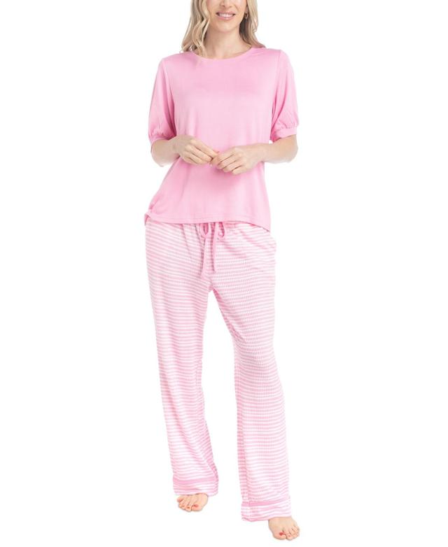 Muk Luks Womens 2-Pc. I Heart Lounge Printed Pajamas Set Product Image