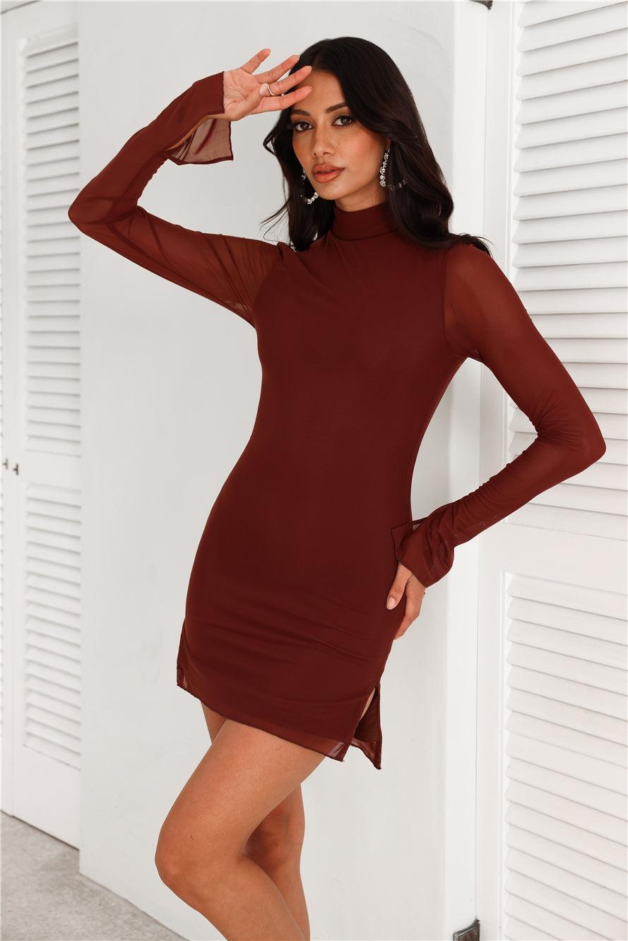 Jordi Mini Dress Chocolate Product Image