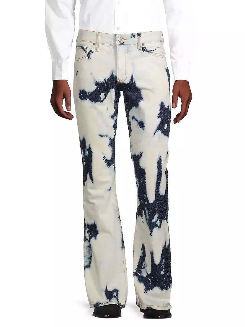 Bleached Five-Pocket Flared Jeans Product Image