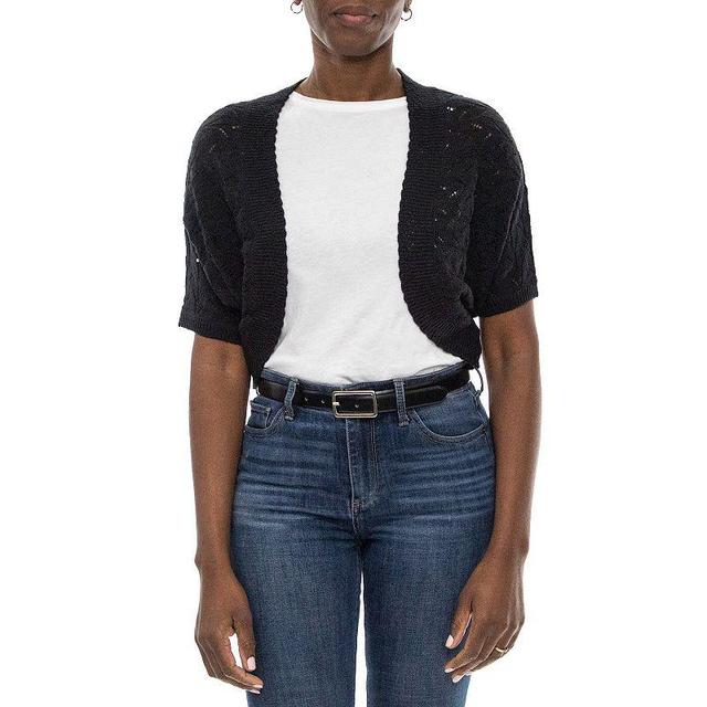 Womens Nina Leonard Crochet Crop Cardigan Product Image