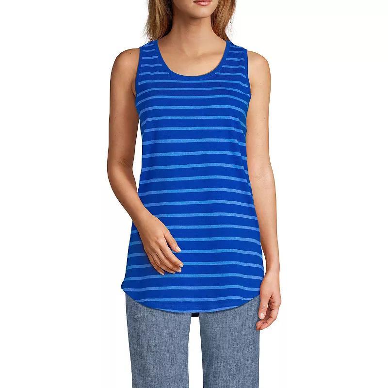 Petite Lands End Supima Cotton Scoopneck Tunic Tank Top, Womens Product Image