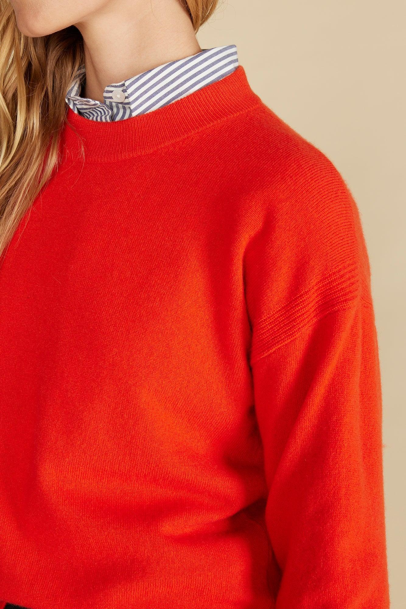 Pearl Cashmere Sweater - Clementine Orange Product Image