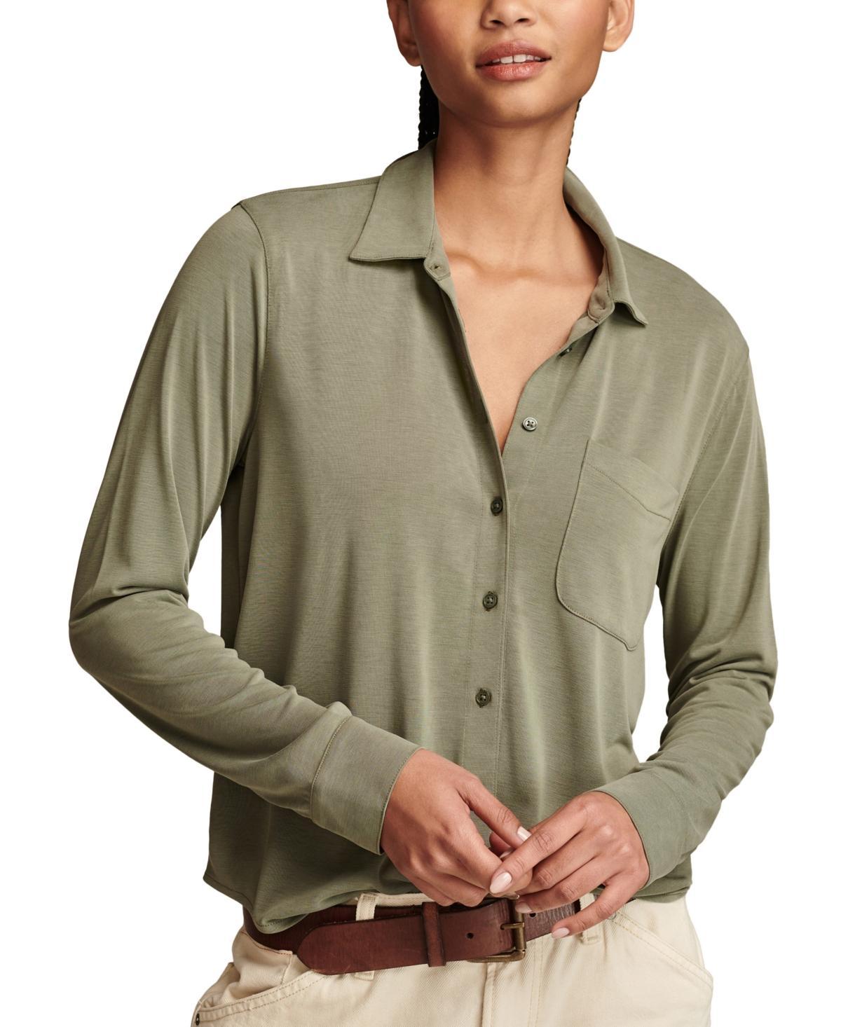 Lucky Brand Womens Sandwash Long Sleeve Button Front Shirt product image