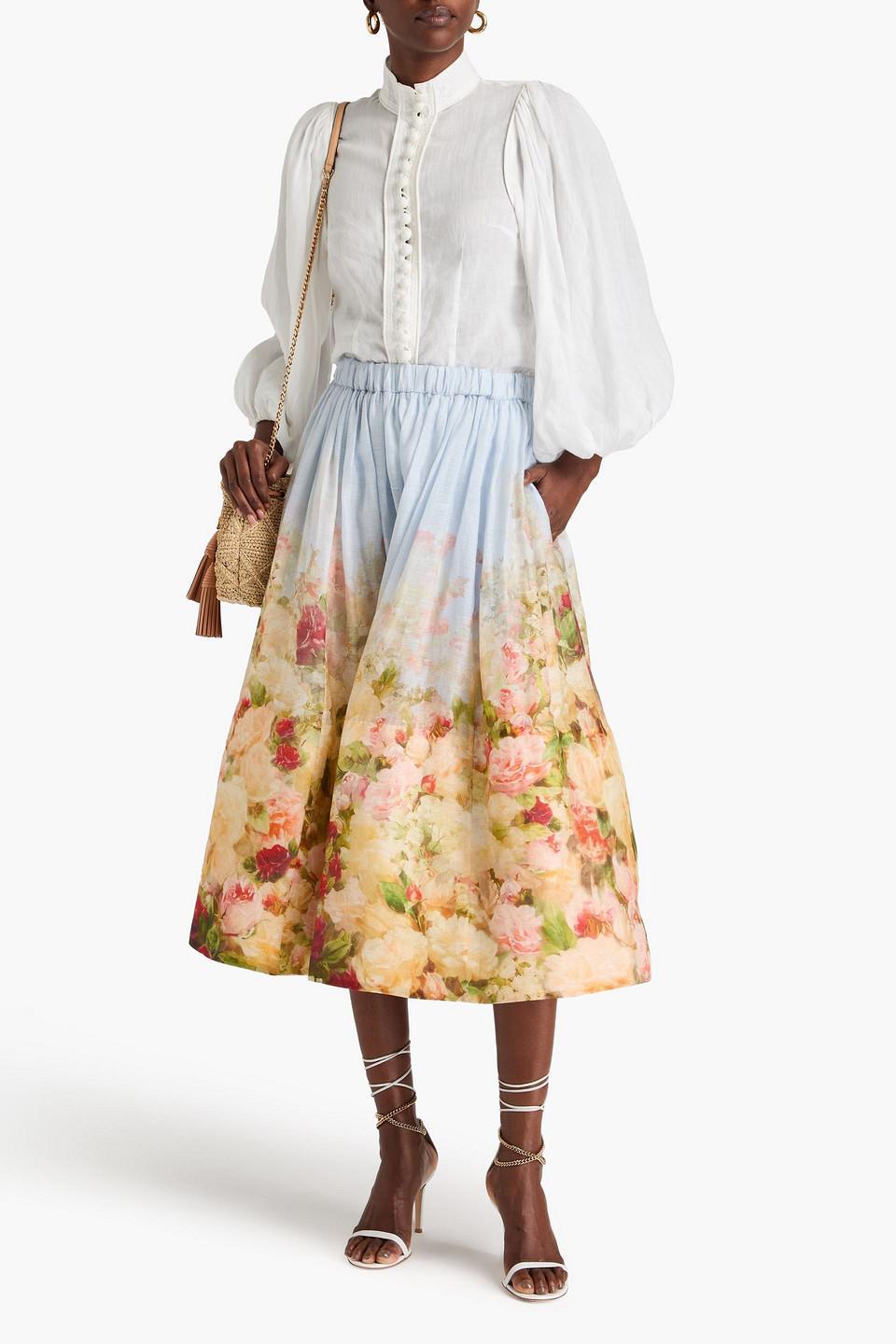 Rosy Garden Printed Midi Skirt Product Image