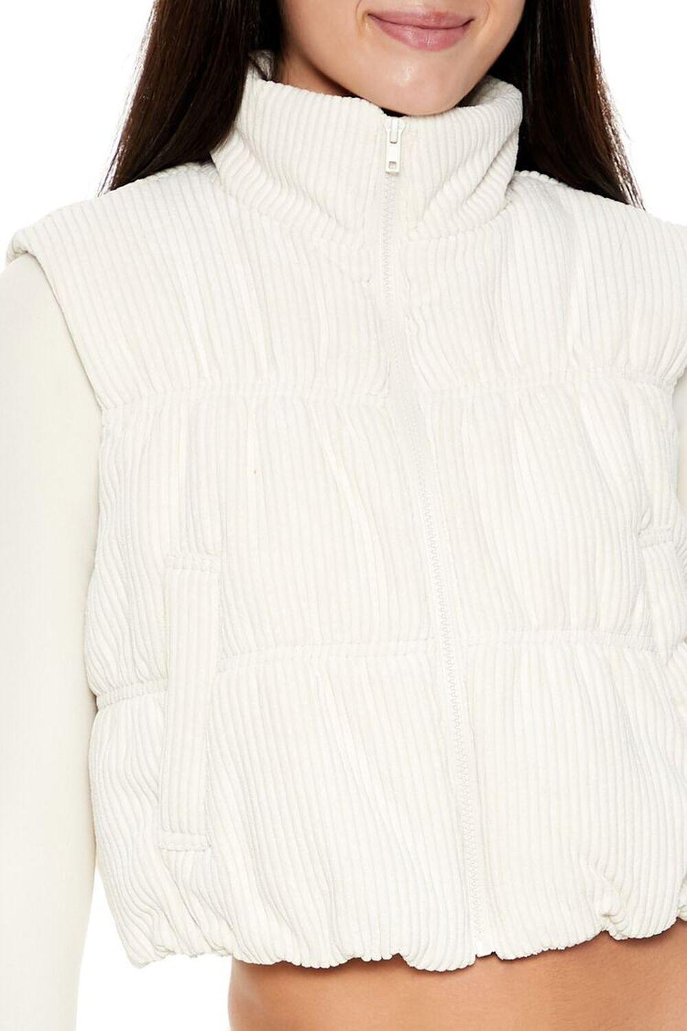 Cropped Funnel Neck Corduroy Vest | Forever 21 Product Image