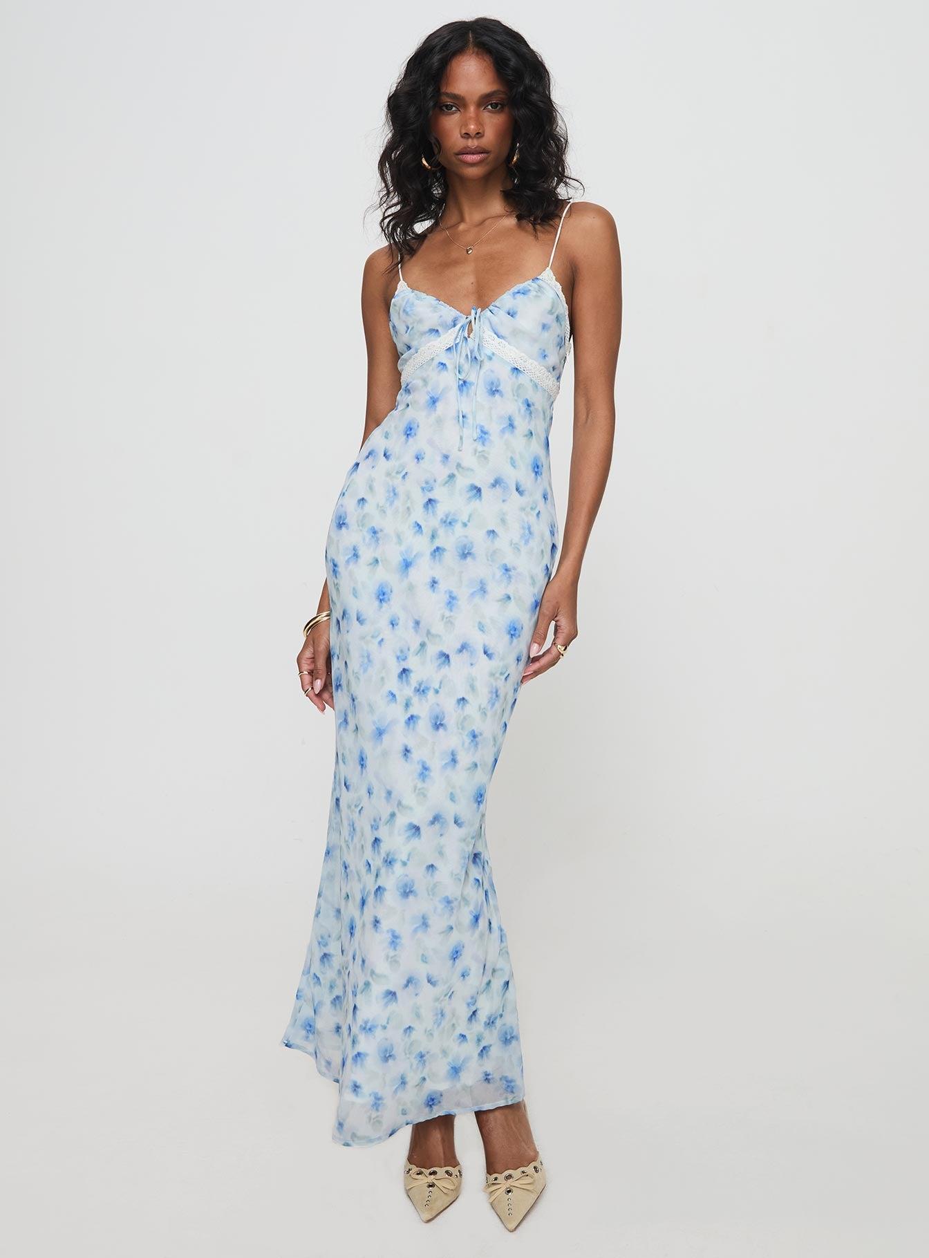 Emily Maxi Dress Blue Floral Product Image