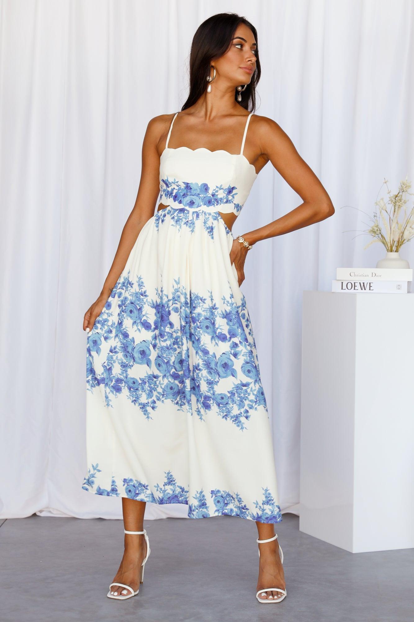 Sunny Times Midi Dress Blue Product Image