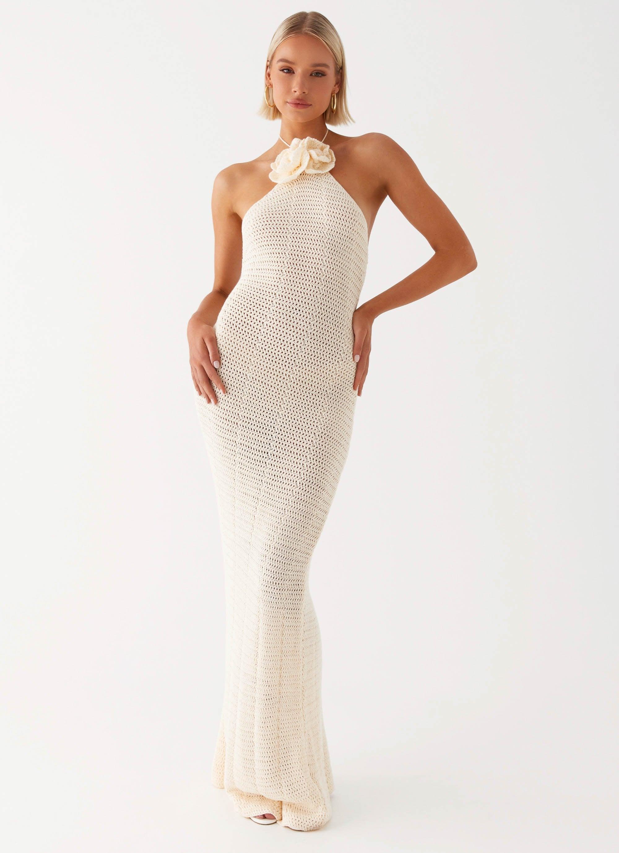 Gia Rose Halter Neck Maxi Dress - Ivory product image