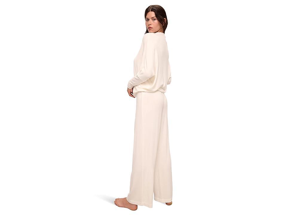 Eberjey Cozy Time Wide Leg Pants (Ivory) Women's Pajama Sets Product Image