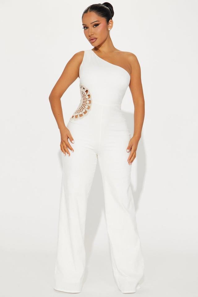 Seaside Linen Jumpsuit - Ivory Product Image