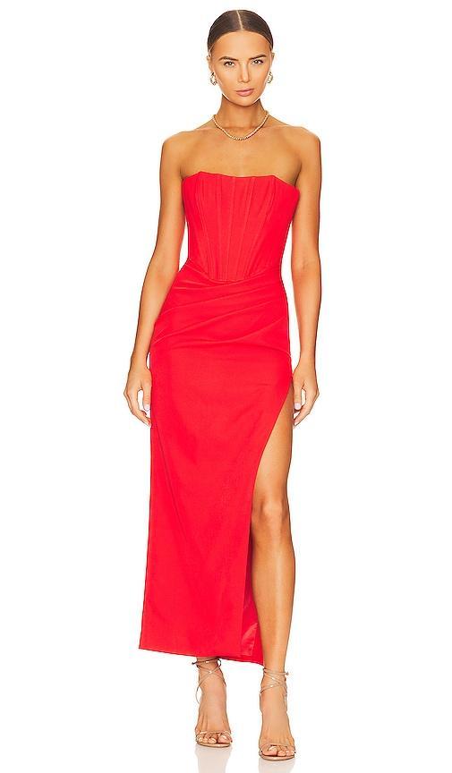 Bardot Saira Midi Dress in Red. Product Image