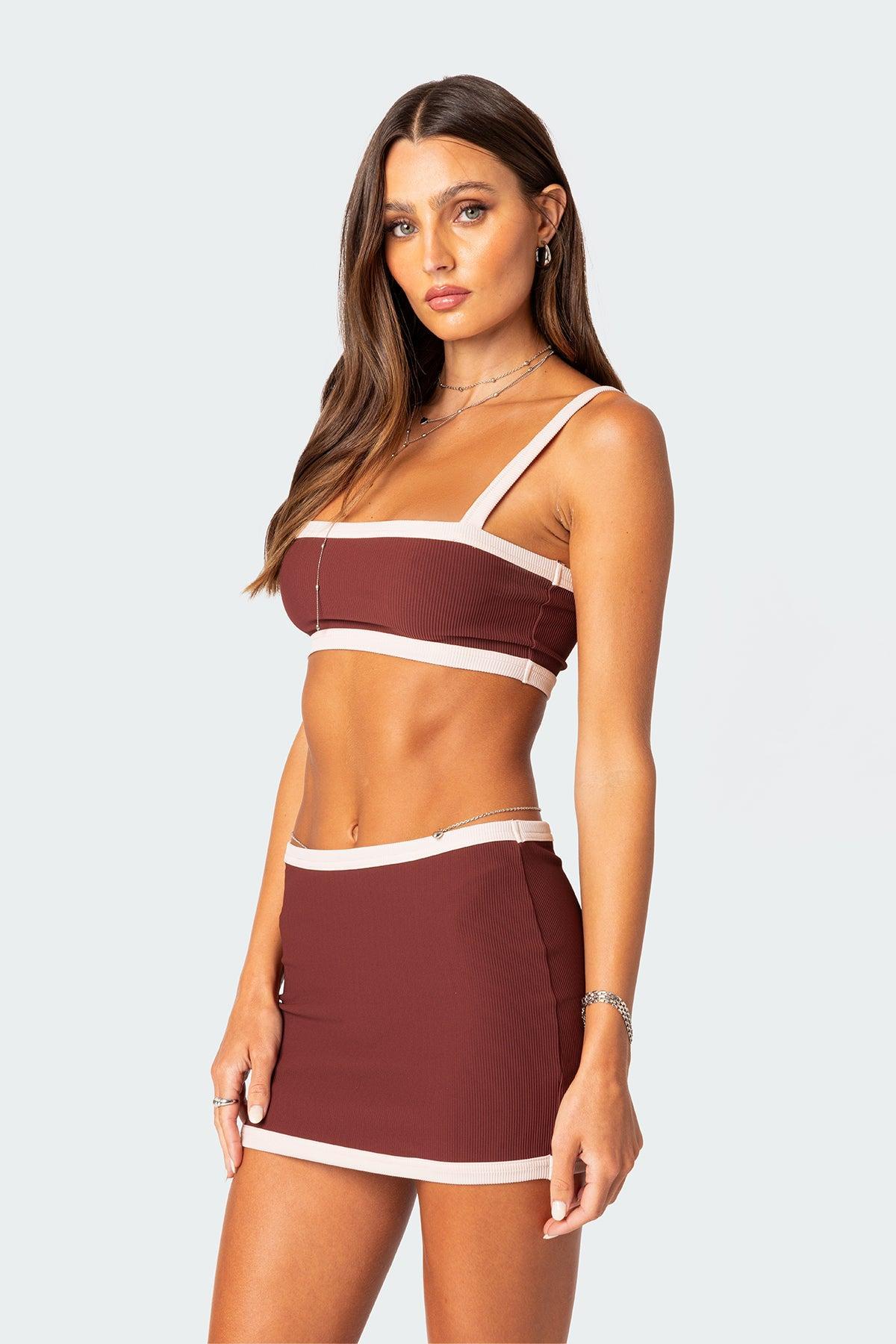 Sutton Contrast Ribbed Bra Top Product Image