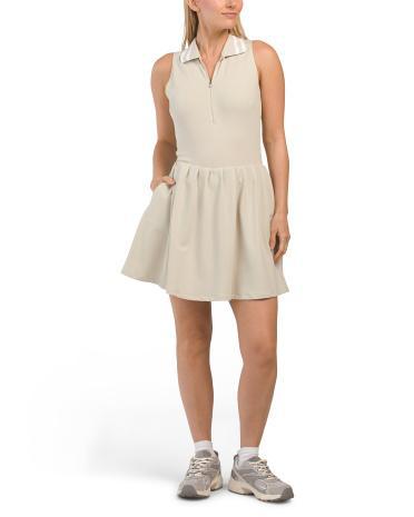 Clubhouse Collared Half Zip Mini Dress for Women | Polyester/Spandex/Cotton Product Image