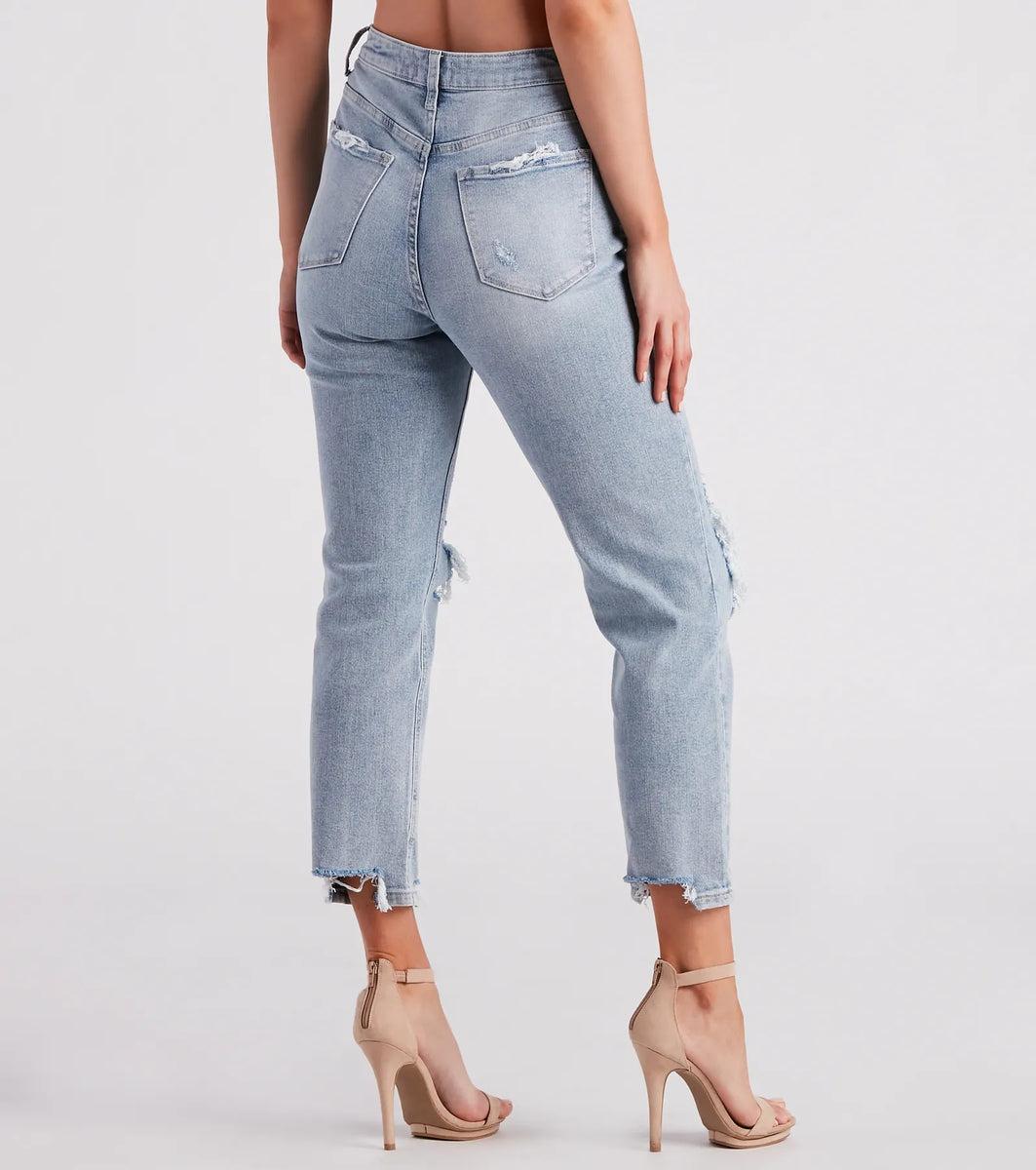 High-Rise Straight Cropped Jeans by Windsor Denim Product Image