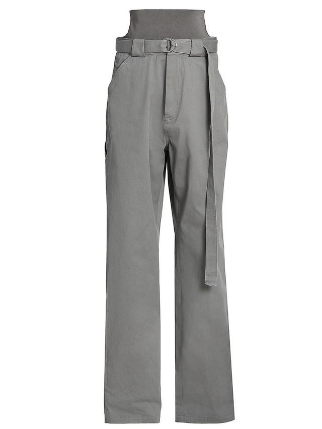 Womens Belted Wide-Leg Cargo Pants Product Image