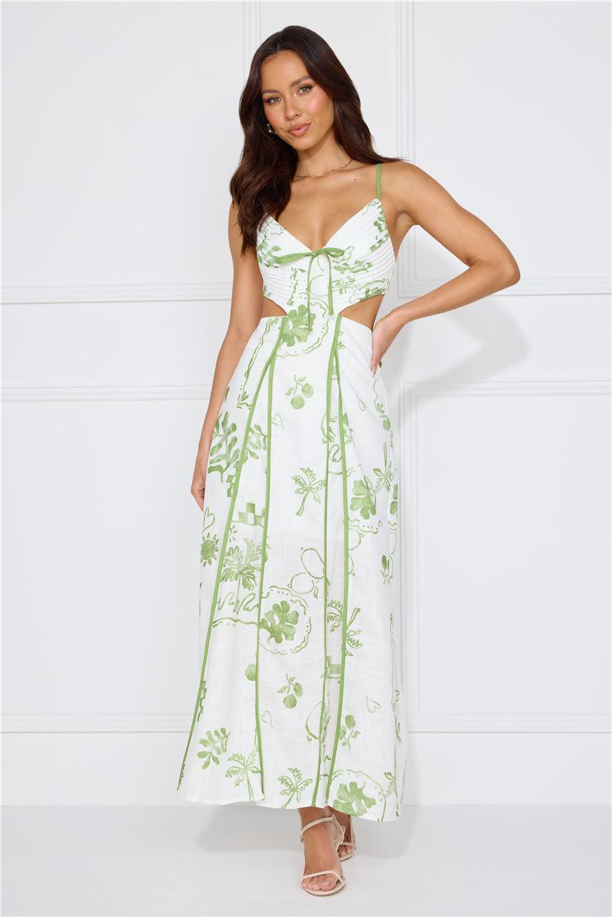 Summer Garden Maxi Dress Green Product Image