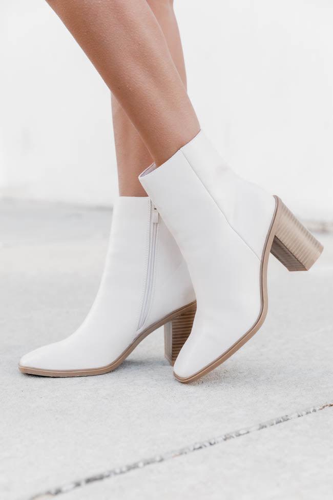 Lyla Cream Classic Square Toe Bootie Product Image