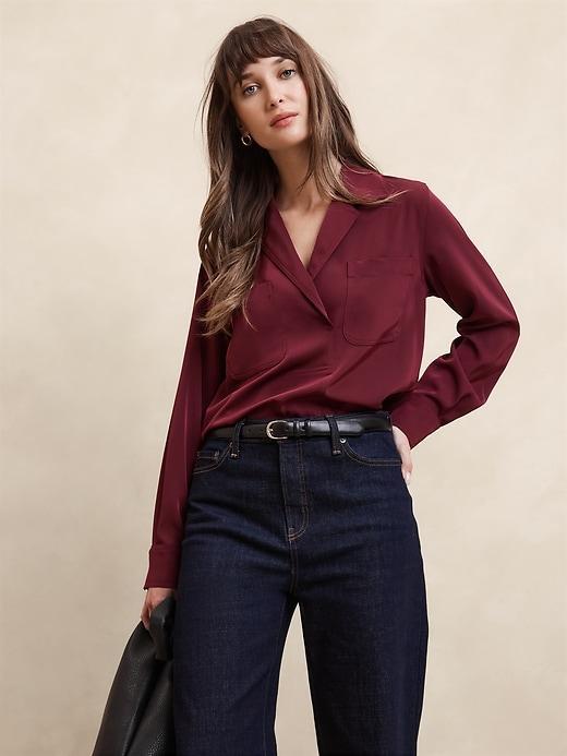 Silky Popover Blouse Product Image