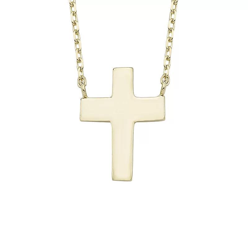 Theia Sky 14k Gold Dainty Cross Necklace, Womens Product Image