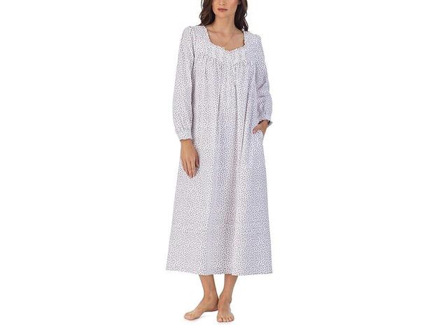 Eileen West Cotton Flannel Long Sleeve Ballet Gown (Ditsy Rosebuds) Women's Pajama Product Image