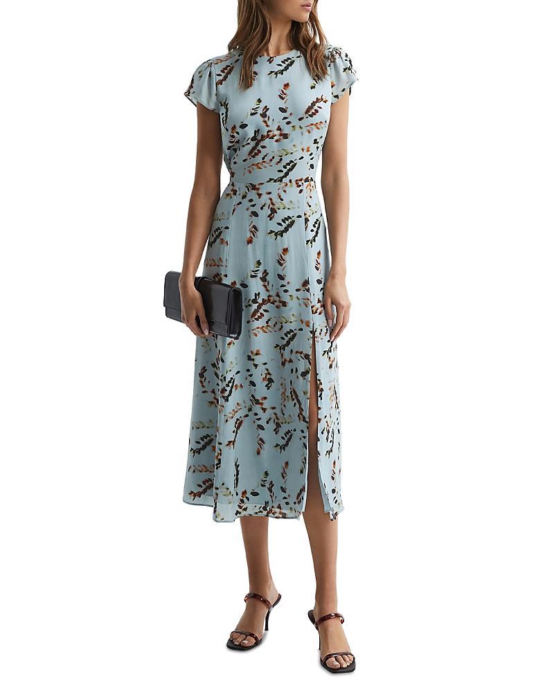 Womens Livia Printed Cut-Out Midi-Dress Product Image