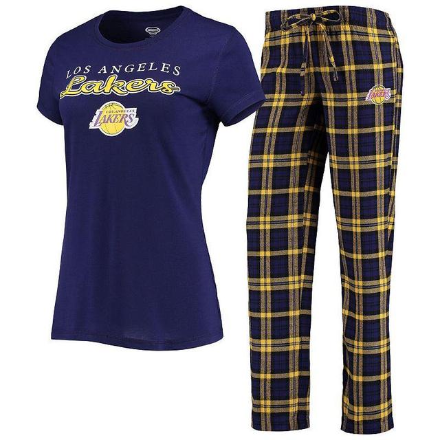 Womens Purple Los Angeles Lakers Lodge T-shirt and Pants Sleep Set - Purple Product Image