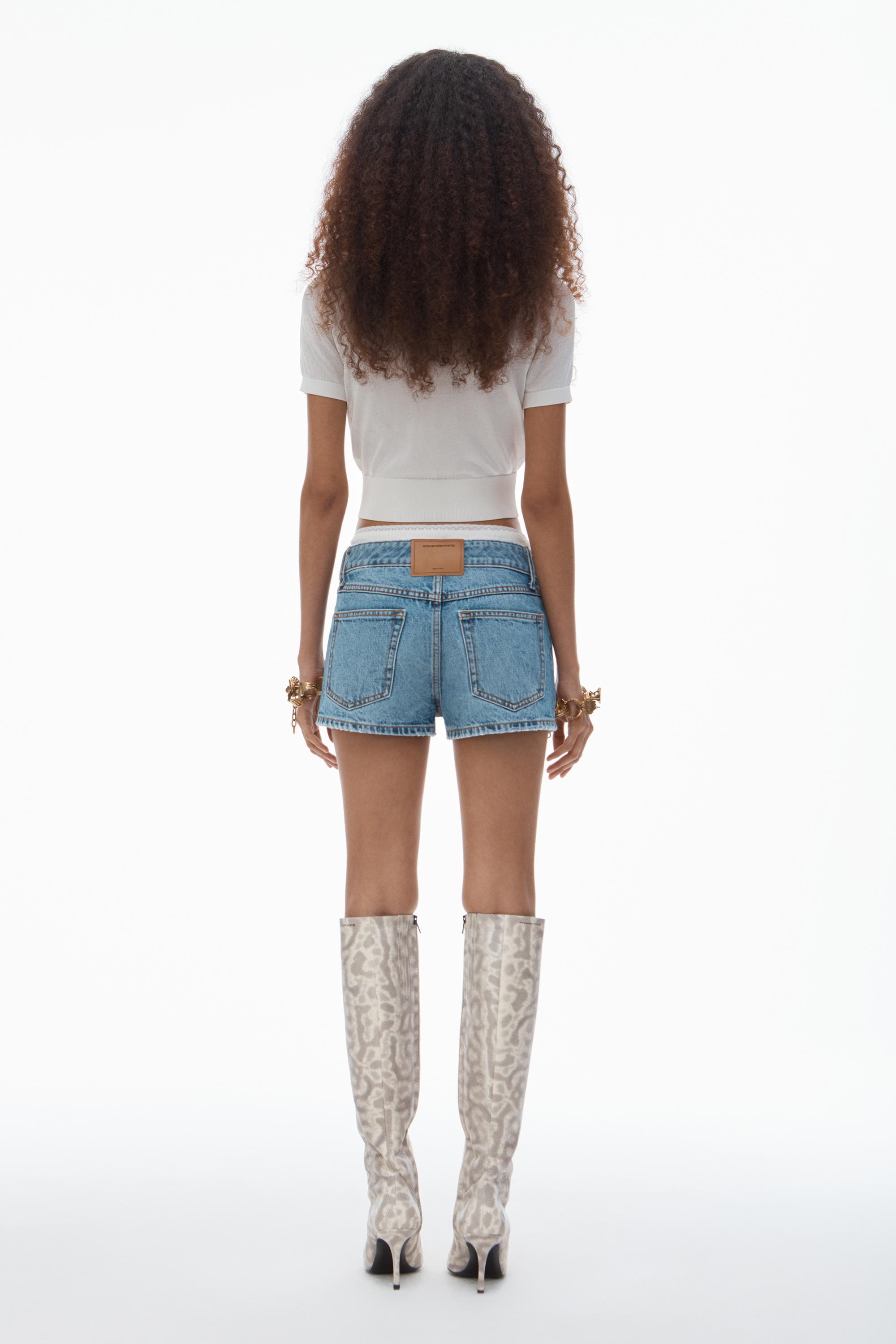 High-rise Mini Short In Cotton Denim Product Image