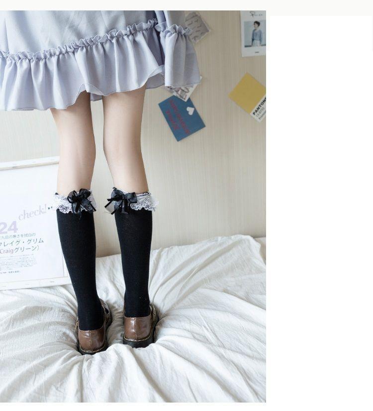 Lace Trim Knee-High Socks Product Image