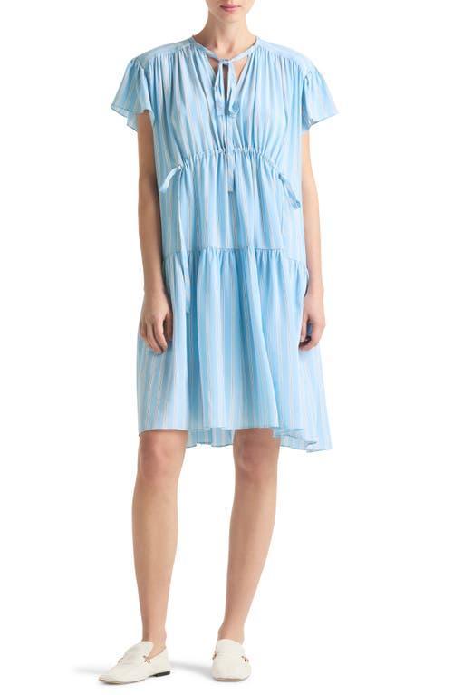 Womens Tiered Silk Drawstring Dress Product Image