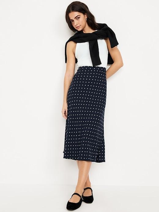 Crepe A-Line Midi Skirt Product Image