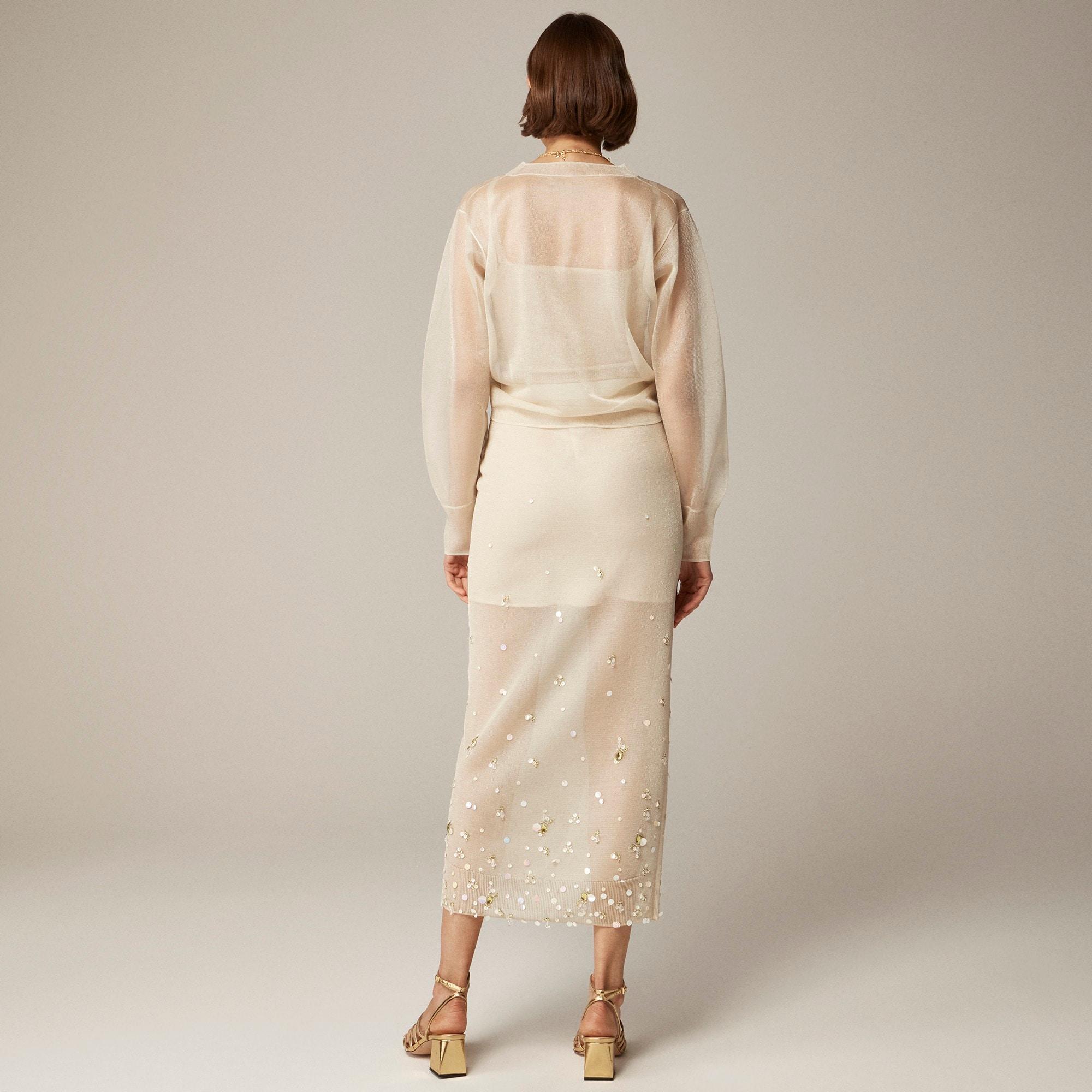 Collection sheer sweater-skirt with sequins Product Image