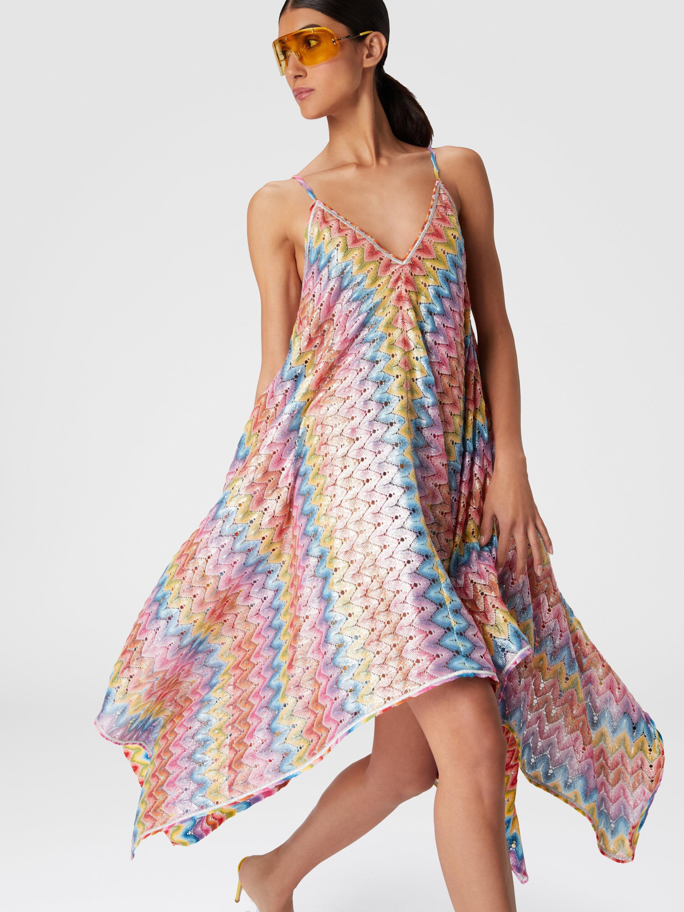 Cover-up dress with coated lace scarf Product Image