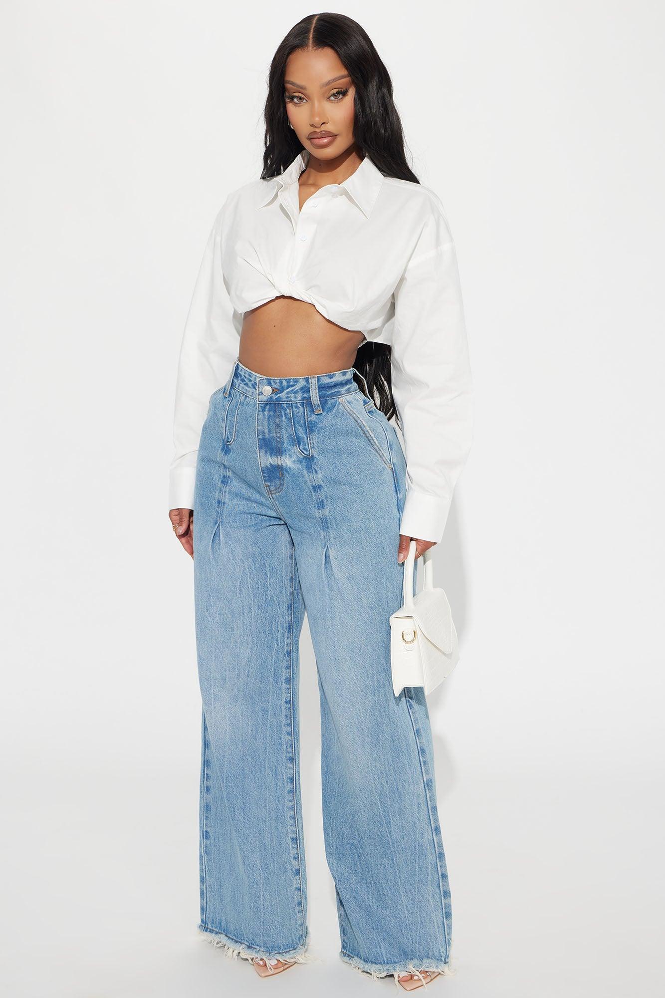 Such A Game Changer Pleated Trouser Jeans - Light Wash Product Image