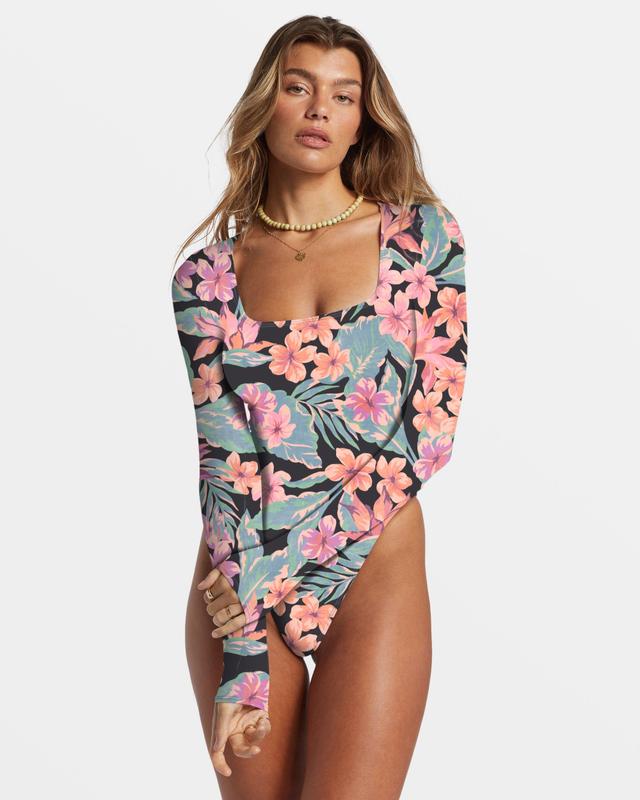 Nights In Paradise Long Sleeve UPF 50 One-Piece Swimsuit - Multi Female Product Image