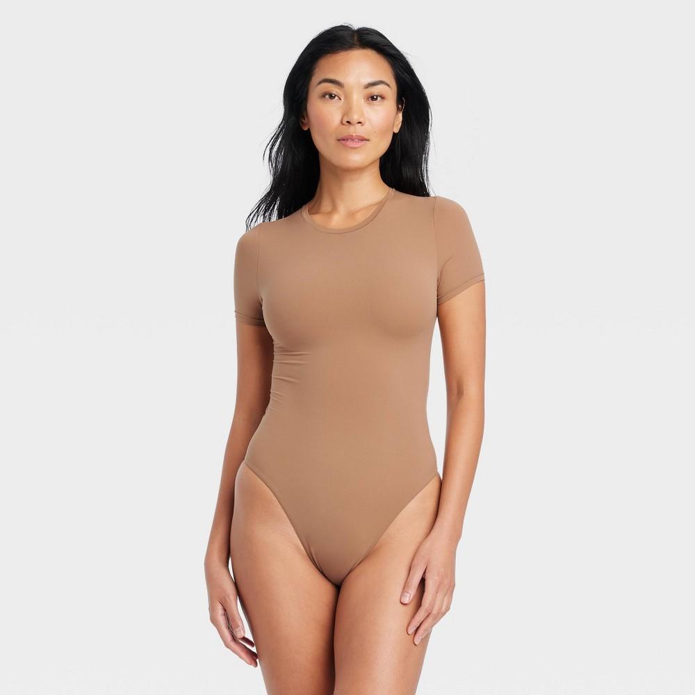 Womens Luxury Collection 4-Way Stretch Short Sleeve Bodysuit - Auden Brown XS Product Image