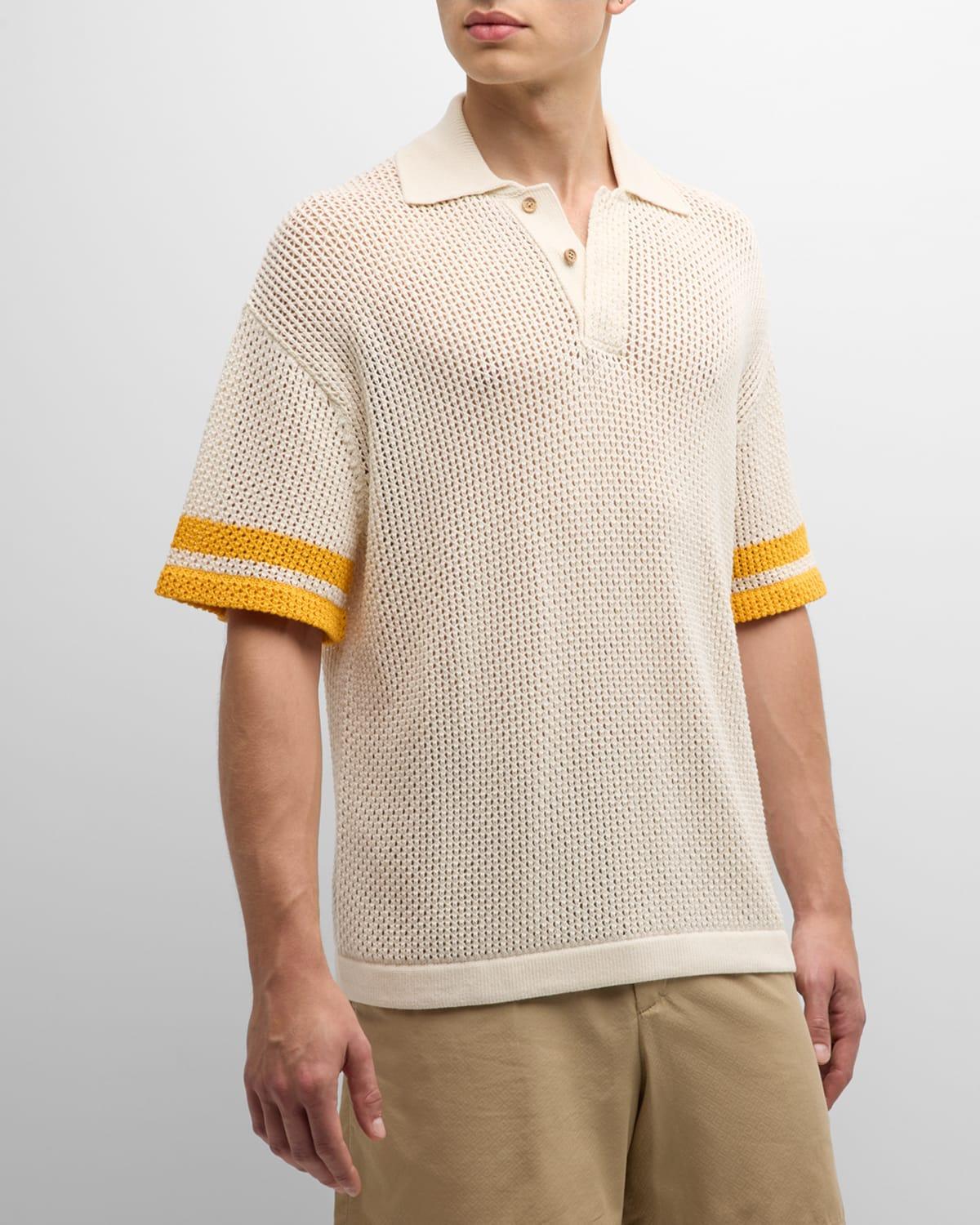 Mens Polo in Crochet Product Image