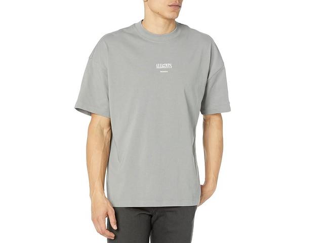 AllSaints Burman Short Sleeve Crew (Tin Grey) Men's Clothing Product Image