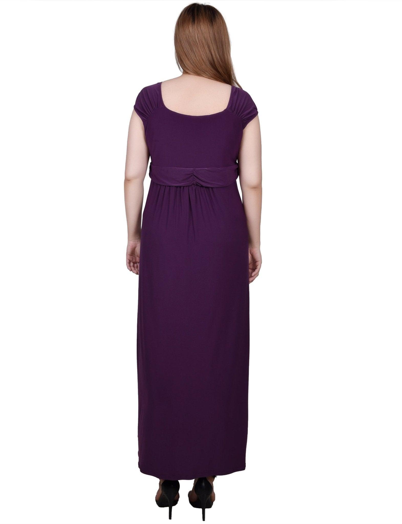 NY Collection Ruched Empire-Waist Maxi Dress - Petite Product Image