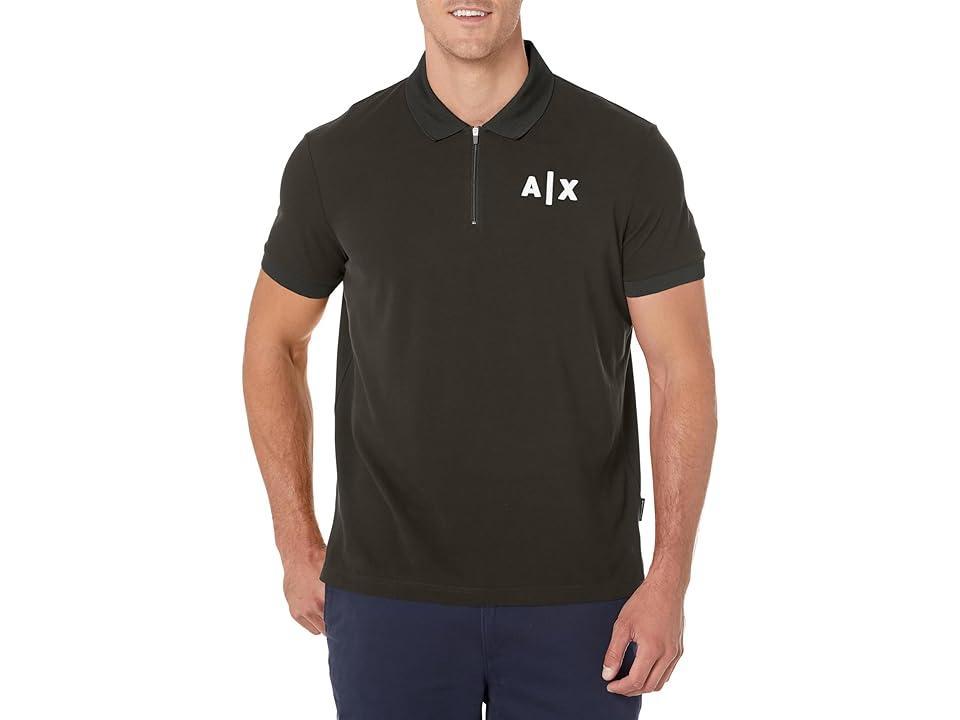 Armani Exchange AX Logo Zipper Polo Men's Clothing Product Image