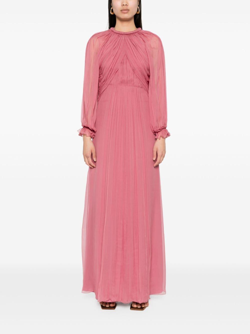 pleated silk maxi dress Product Image