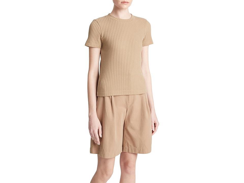 Vince Rib Short Sleeve Crew (Cocoon) Women's Clothing Product Image