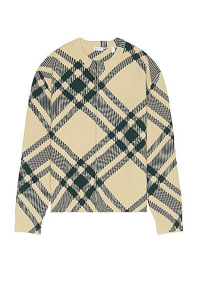 Burberry Check Pattern Cardigan Jacket in Nude Product Image