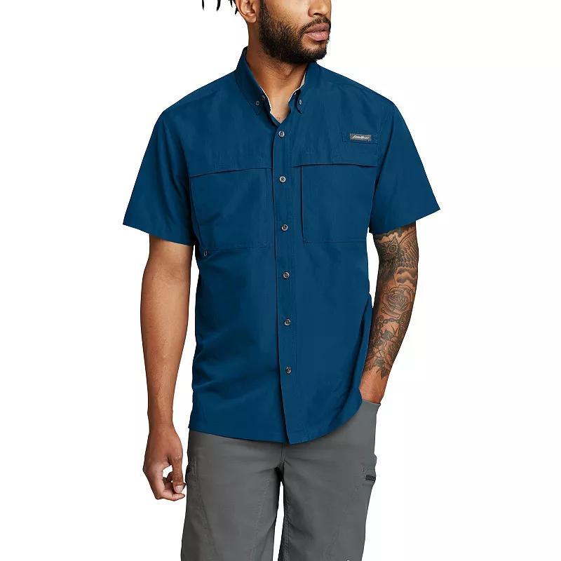 Big & Tall Eddie Bauer Ripstop Guide Short Sleeve Button Down Shirt, Mens Product Image