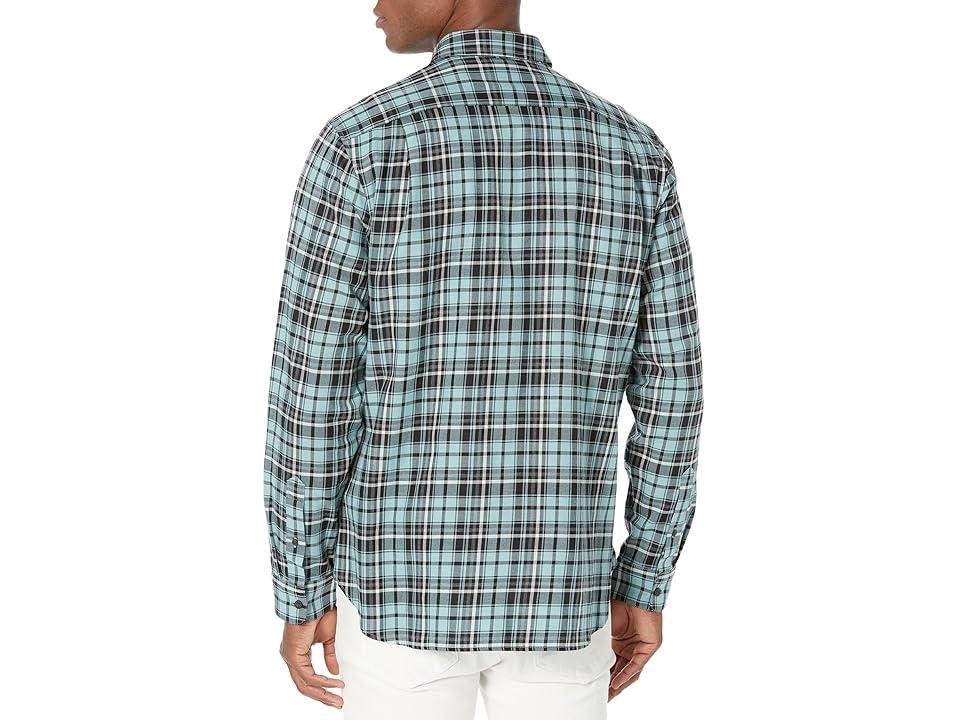 Vince Berkeley Plaid Long Sleeve (Teal Shore) Men's Clothing Product Image