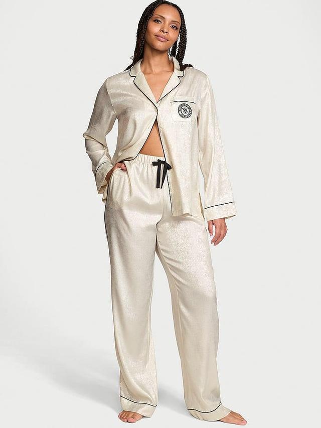 Glazed Satin Long Pajama Set Product Image