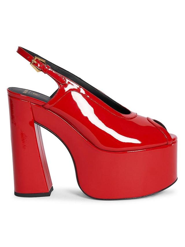 Womens Cam-Patent Leather Platform Sandals Product Image