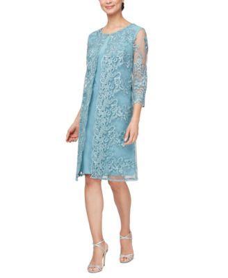 Petite Embroidered Mock Jacket Dress Product Image