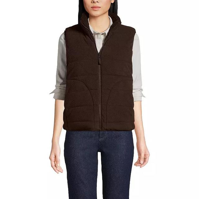 Womens Lands End Reversible Quilted Fleece Puffer Vest Product Image